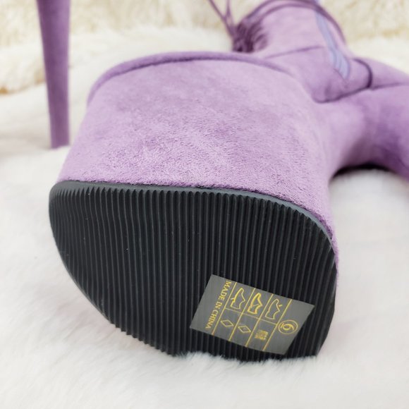 Flamingo 1050 Lilac 8" High Heel Ankle Calf Boots - Picture 7 of 16